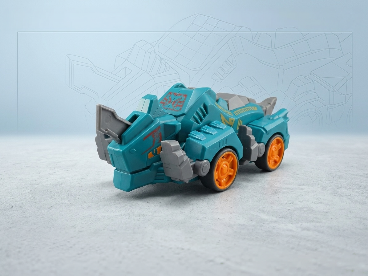 Inertia-Powered Transforming Dinosaur Car